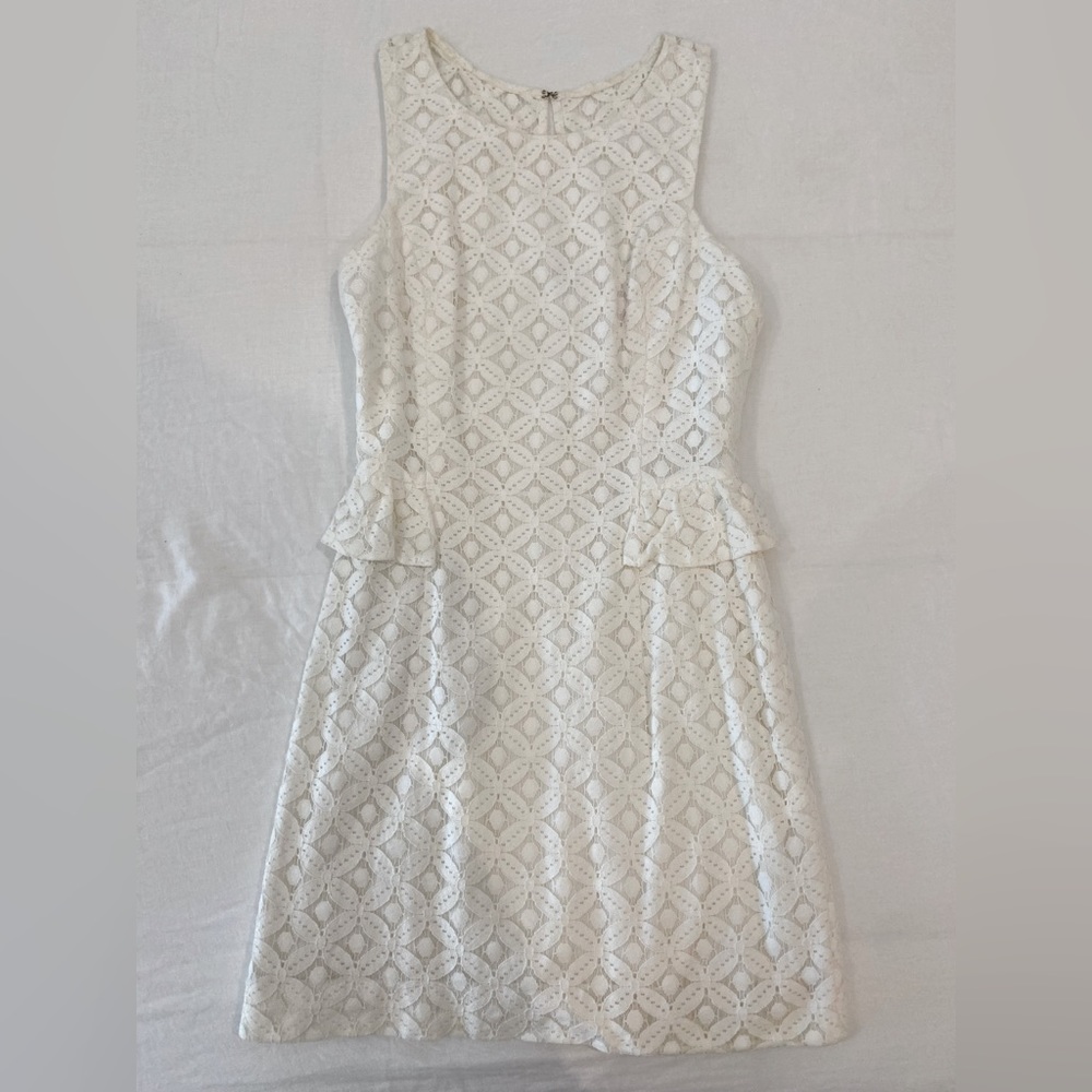 Lilly Pulitzer White Lace Peplum Dress